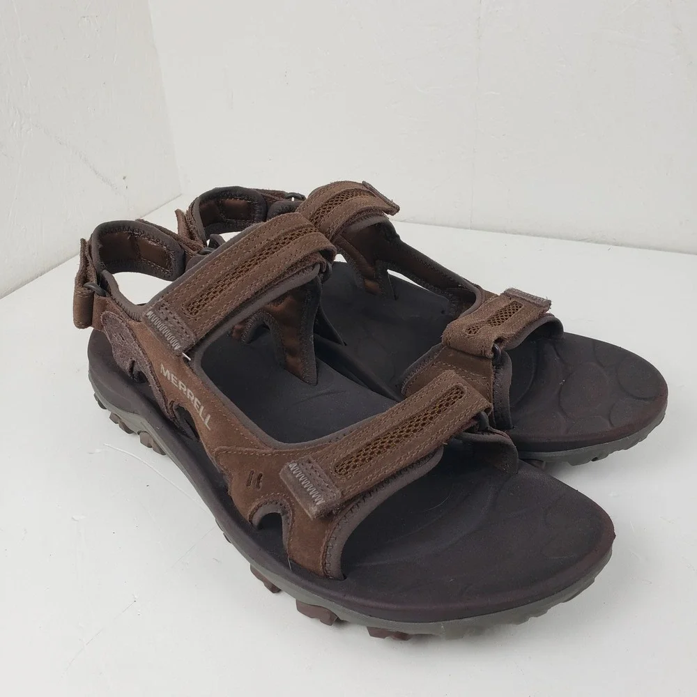 Merrell Hiking Sport Sandal Huntington Brown Leather Men's 14 J036845